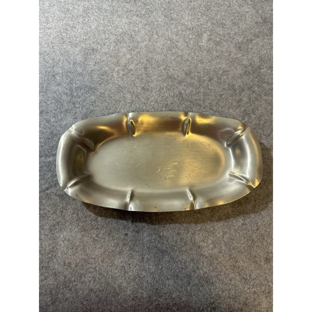 Vintage Reed & Barton Fluted Pewter Serving Bread Tray P602 11 15/16" L‎